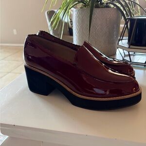 Eileen Fisher Women's Burgundy Platform Loafers